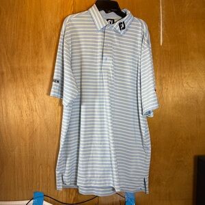 Light Blue Titleist FootJoy Golf Shirt Size Large Men’s Pinstriped